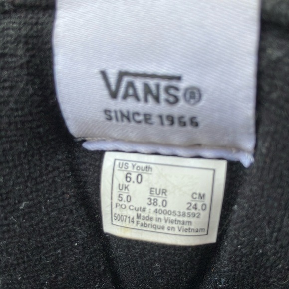 Vans Youth Sk8-Hi Shoes Black Size 6 - Picture 13 of 13